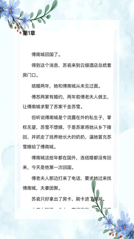傅南城全文免费阅读_苏瓷傅南城全文免费阅读